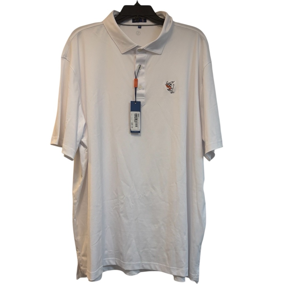 NWT UNIVERSITY OF TEXAS Bevo Golf White Short Sleeved Polo